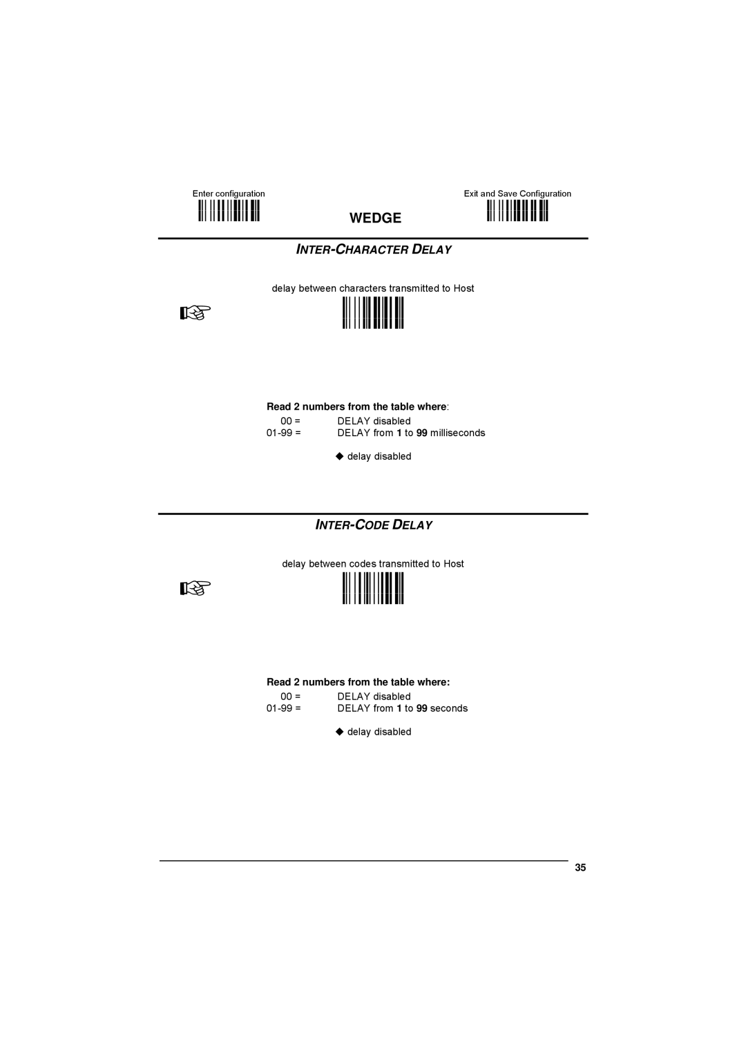 Datalogic Scanning 90ACC1780 manual INTER-CHARACTER Delay, k ik Read 2 numbers from the table where 