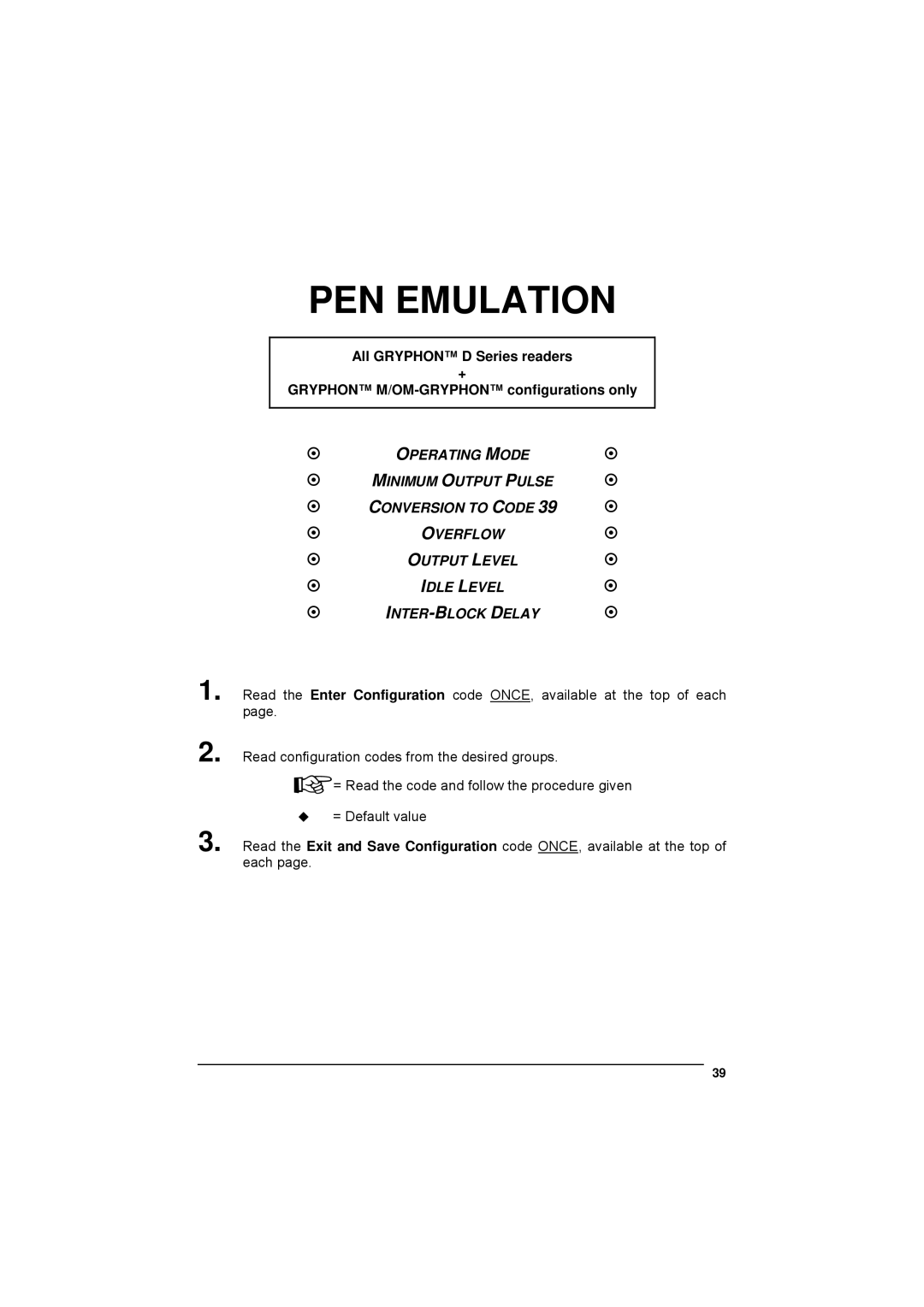 Datalogic Scanning 90ACC1780 manual PEN Emulation 