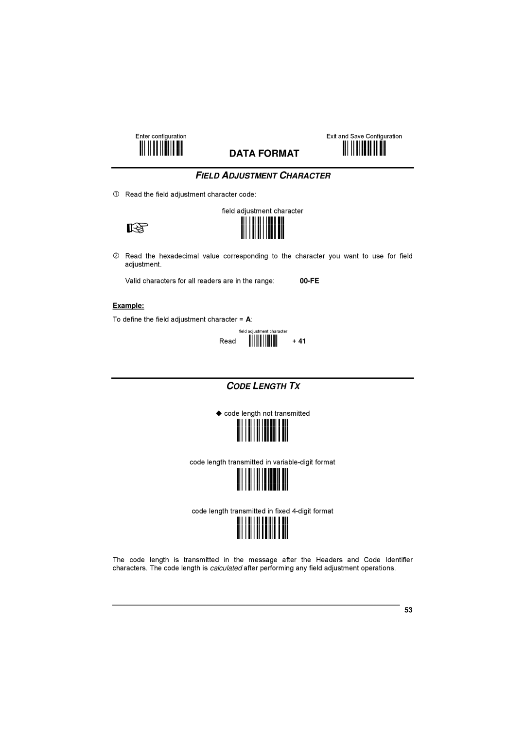 Datalogic Scanning 90ACC1780 manual Field Adjustment Character, k i&k, 00-FE, =k, @k 