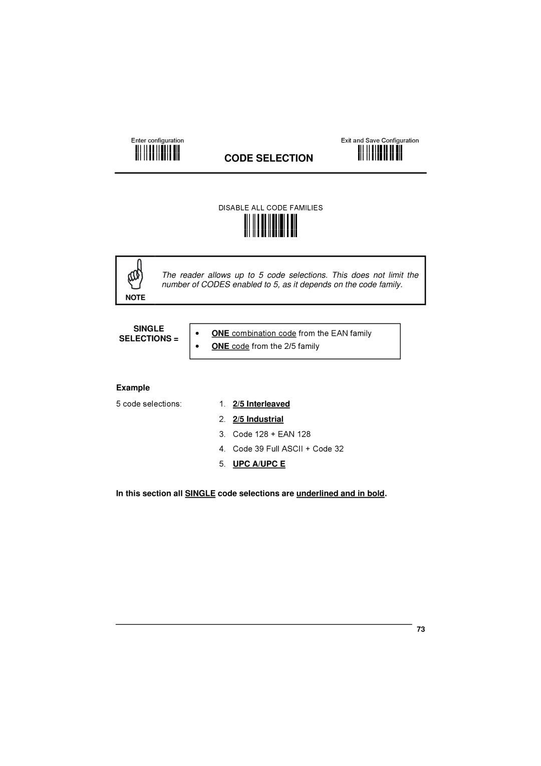 Datalogic Scanning 90ACC1780 manual Code Selection, Example, Interleaved 5 Industrial, `k 