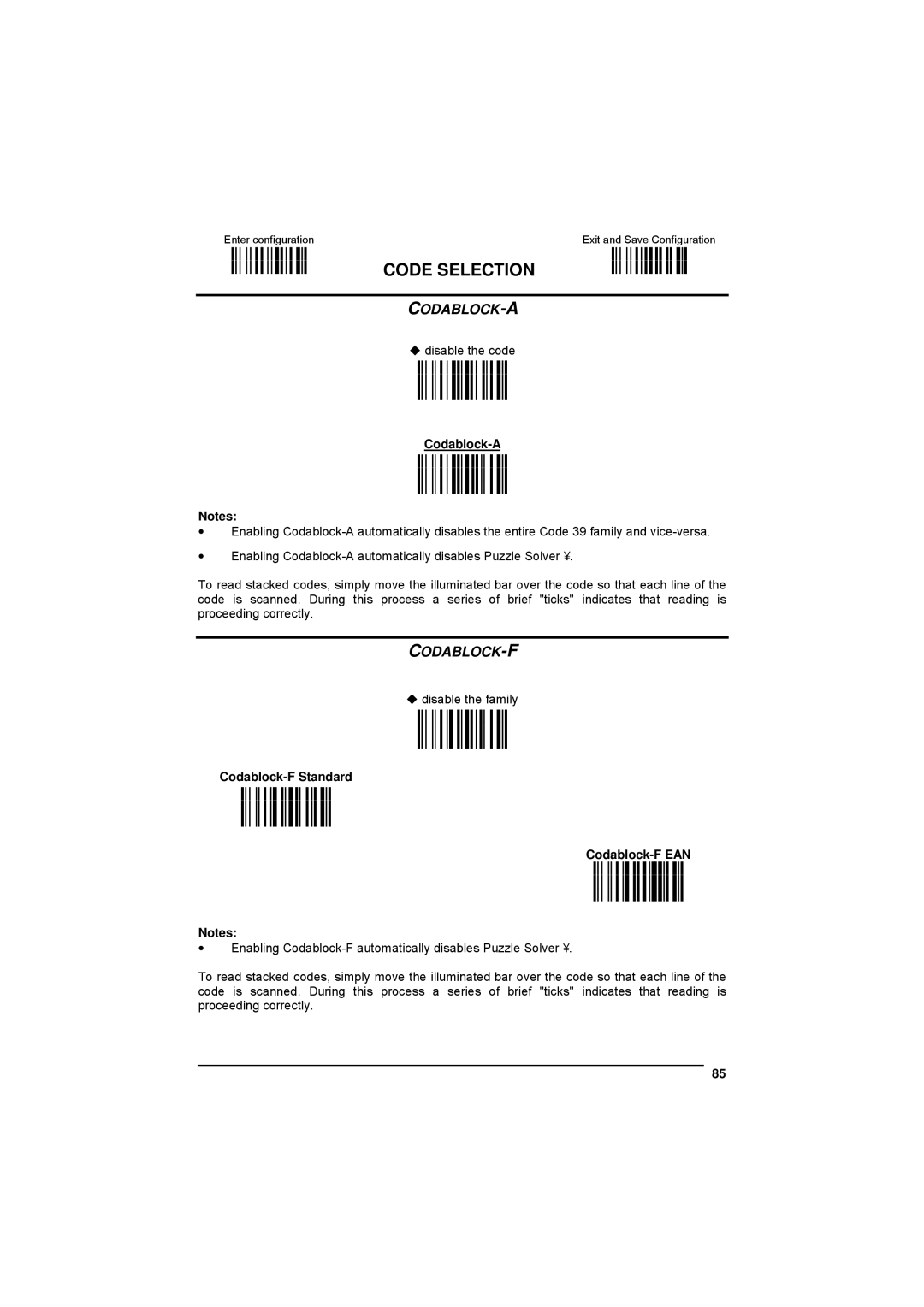 Datalogic Scanning 90ACC1780 manual I0Jk Codablock-A I0Mk, Hk Codablock-F Standard Kk Codablock-F EAN Nk 