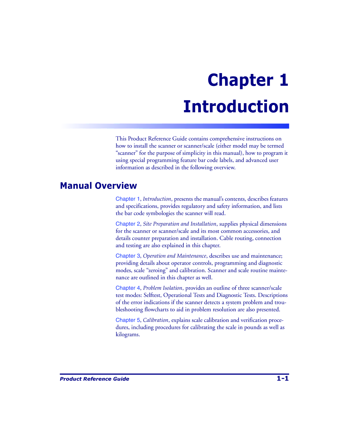 Datalogic Scanning 9500, 9504 manual Chapter Introduction, Manual Overview 