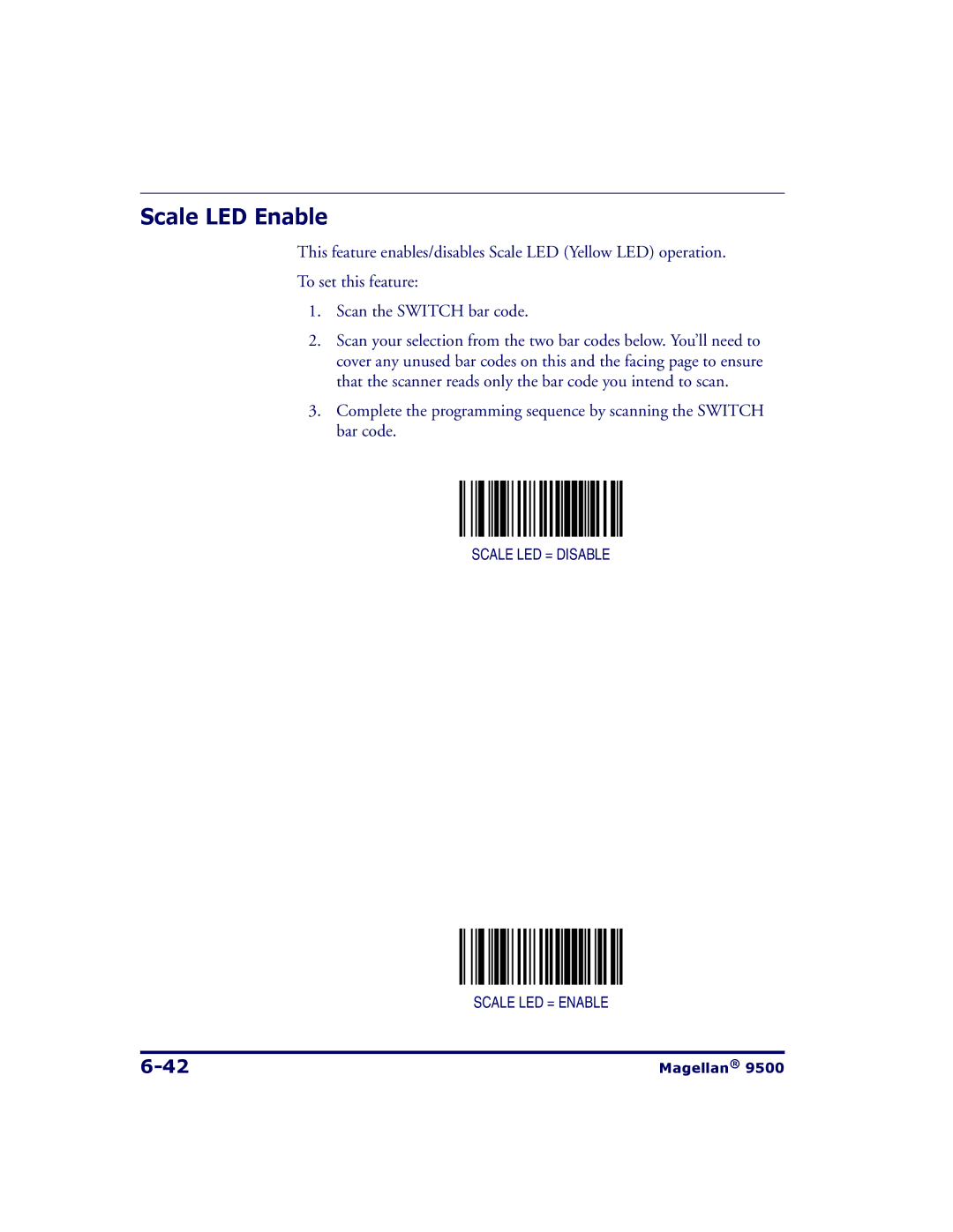 Datalogic Scanning 9504, 9500 manual Scale LED Enable 