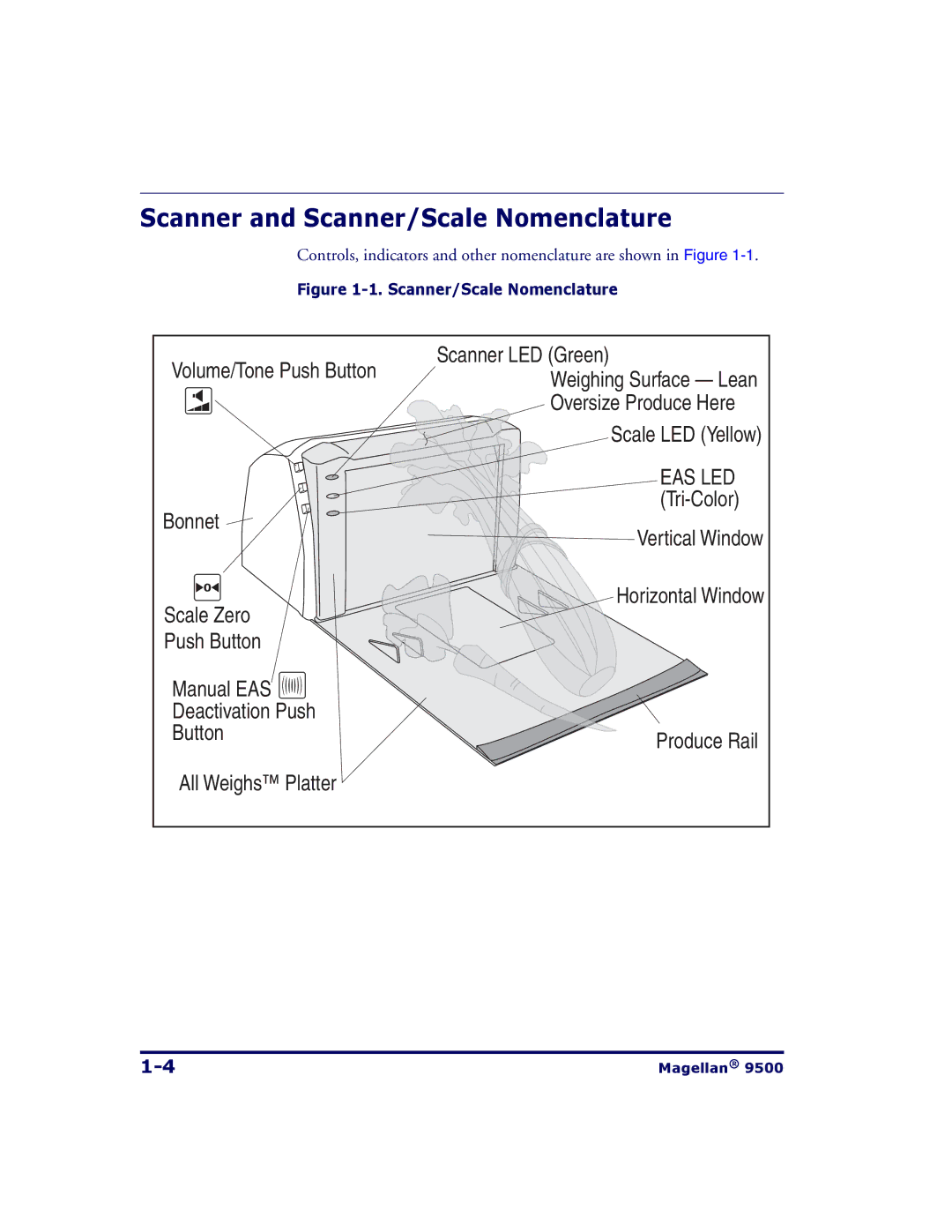 Datalogic Scanning 9504, 9500 manual Scanner and Scanner/Scale Nomenclature 