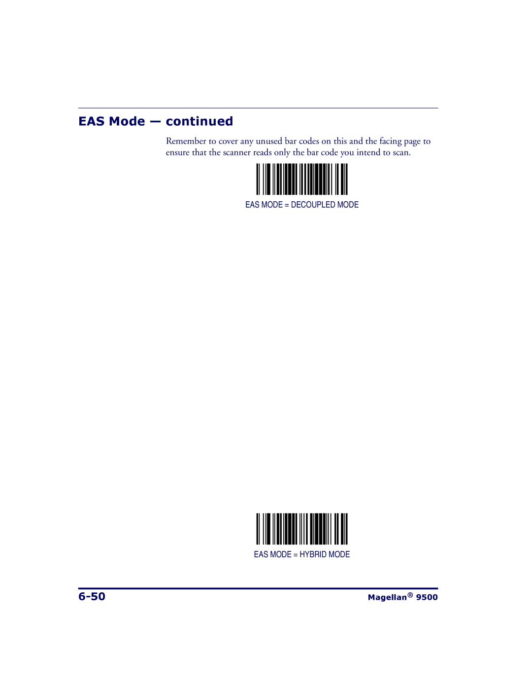 Datalogic Scanning 9504, 9500 manual EAS Mode = Decoupled Mode EAS Mode = Hybrid Mode 