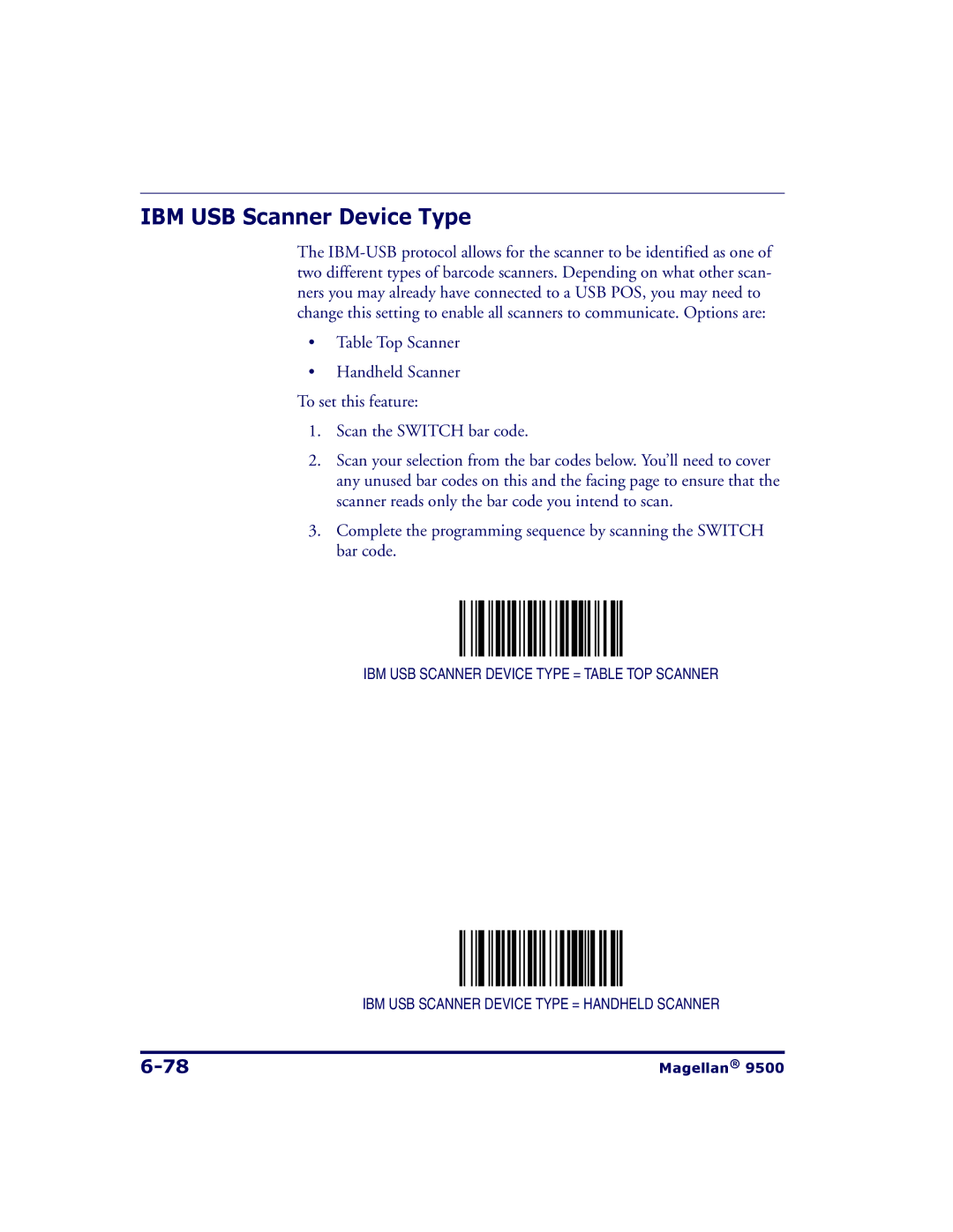 Datalogic Scanning 9504, 9500 manual IBM USB Scanner Device Type 