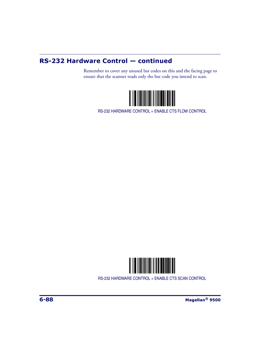 Datalogic Scanning 9504, 9500 manual RS-232 Hardware Control 