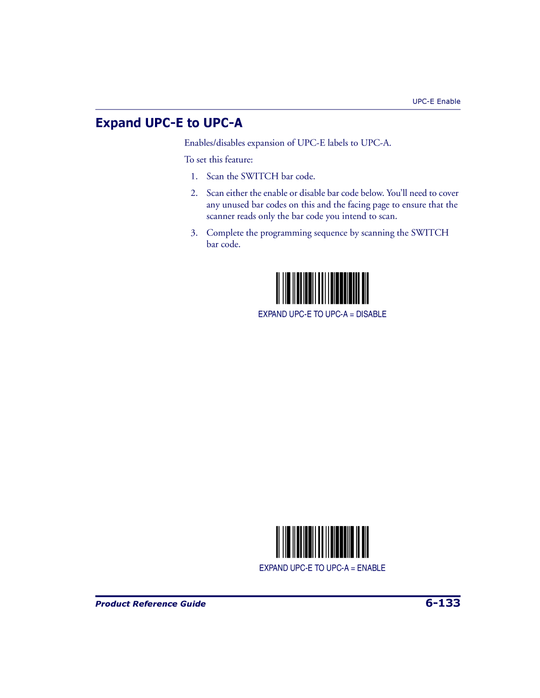 Datalogic Scanning 9500, 9504 manual Expand UPC-E to UPC-A 