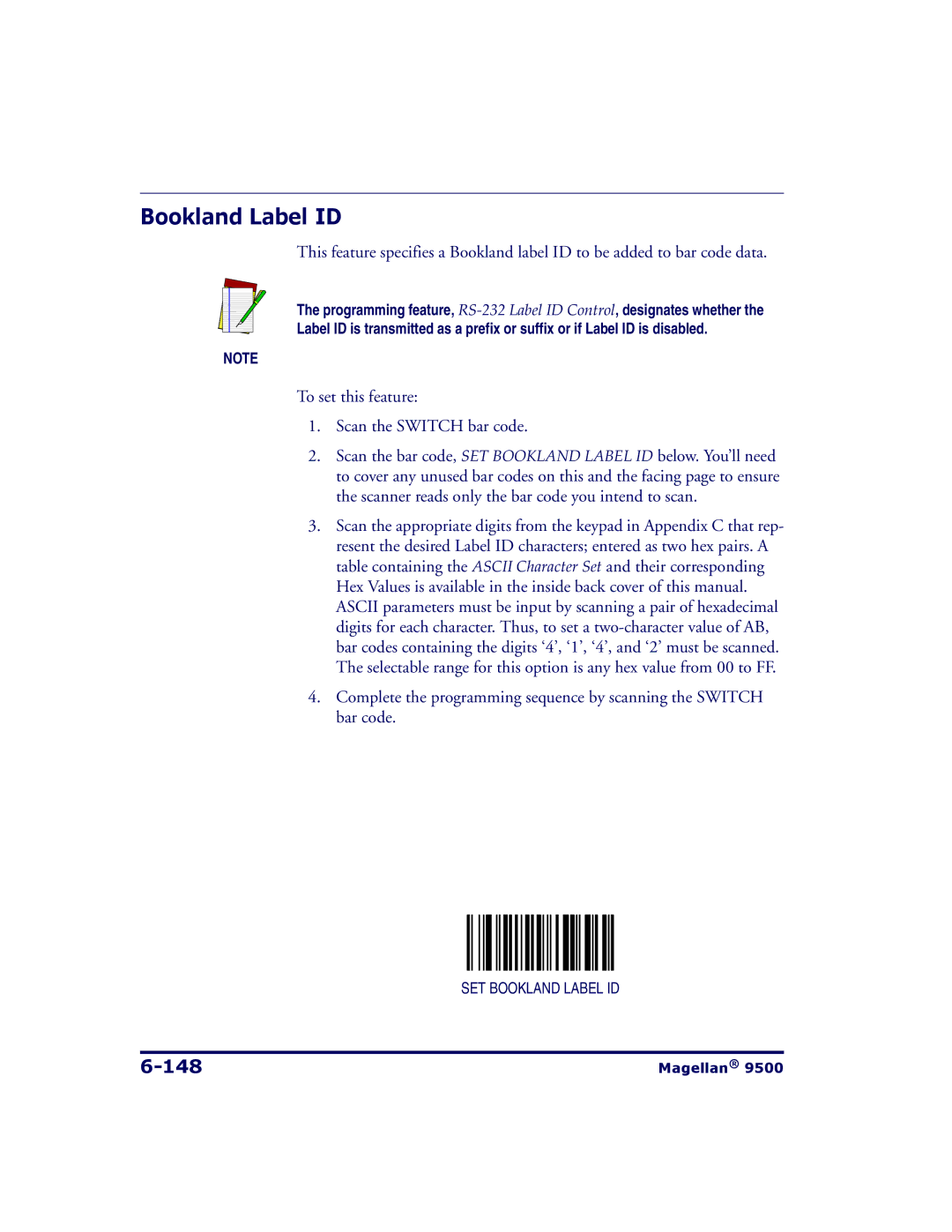 Datalogic Scanning 9504, 9500 manual Bookland Label ID, 148 