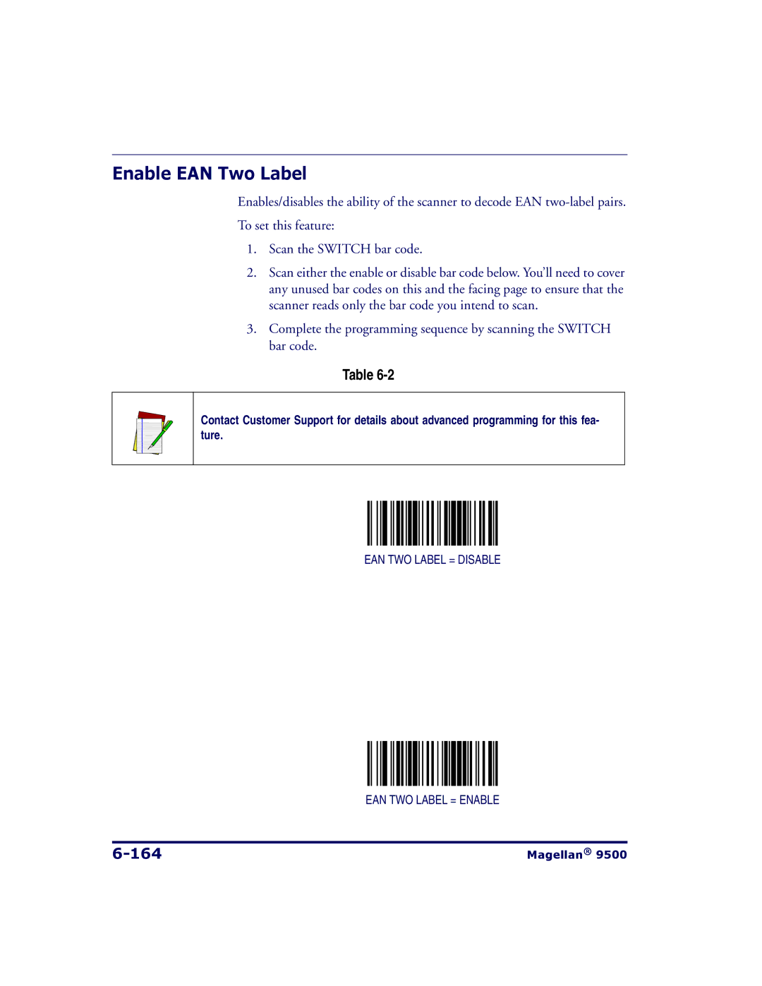 Datalogic Scanning 9504, 9500 manual Enable EAN Two Label, 164 