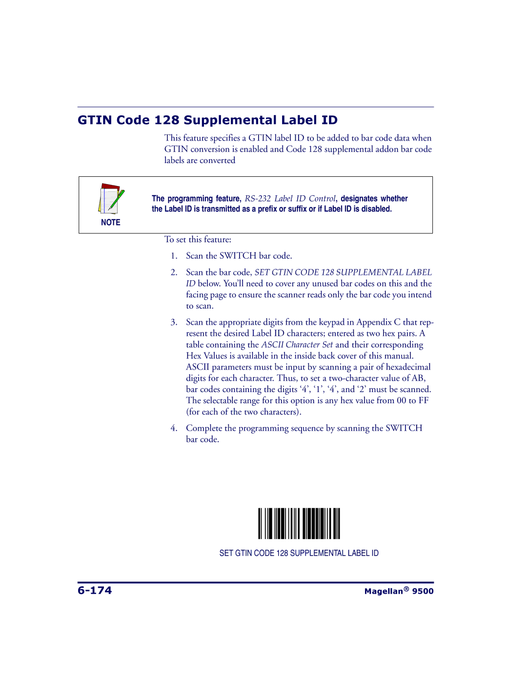 Datalogic Scanning 9504, 9500 manual Gtin Code 128 Supplemental Label ID, 174 