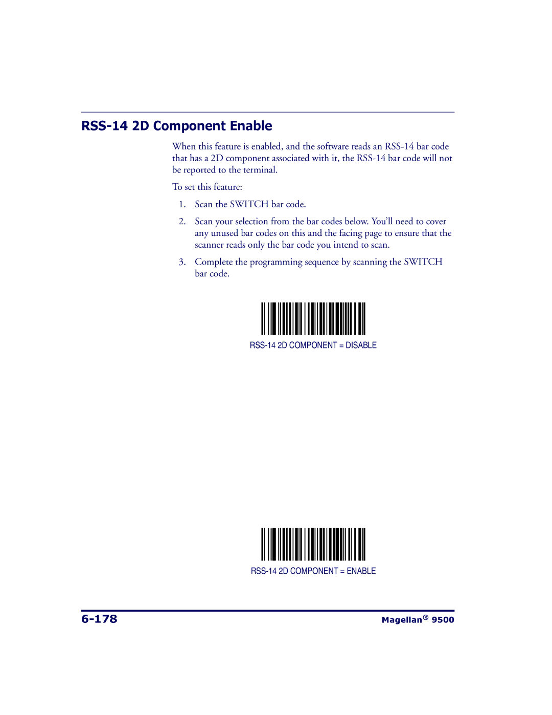 Datalogic Scanning 9504, 9500 manual RSS-14 2D Component Enable, 178 