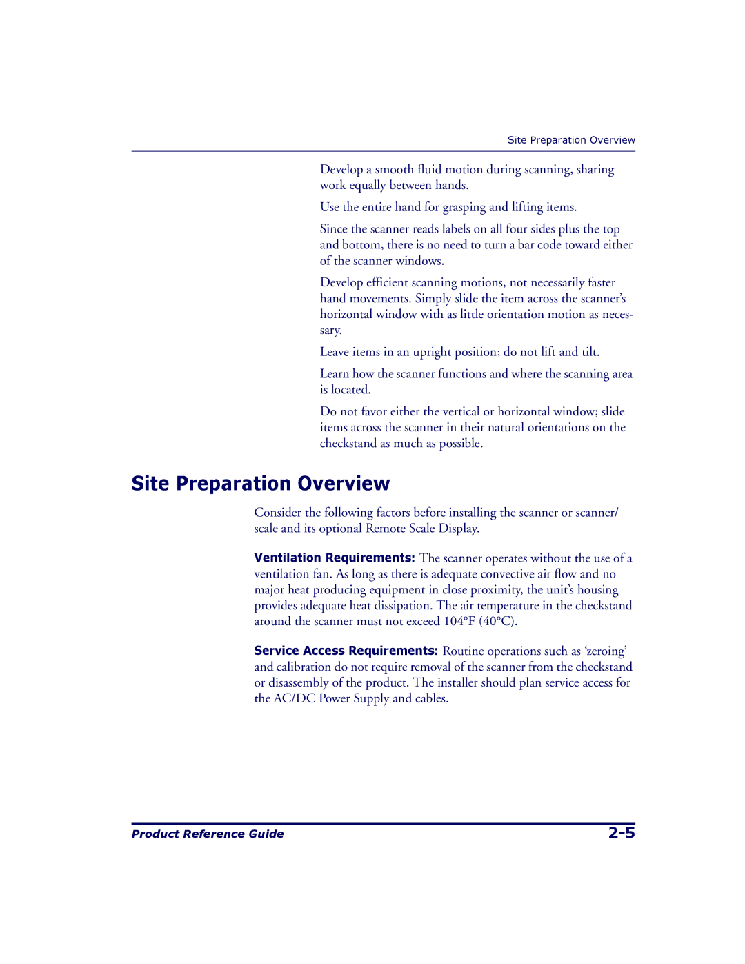 Datalogic Scanning 9500, 9504 manual Site Preparation Overview 