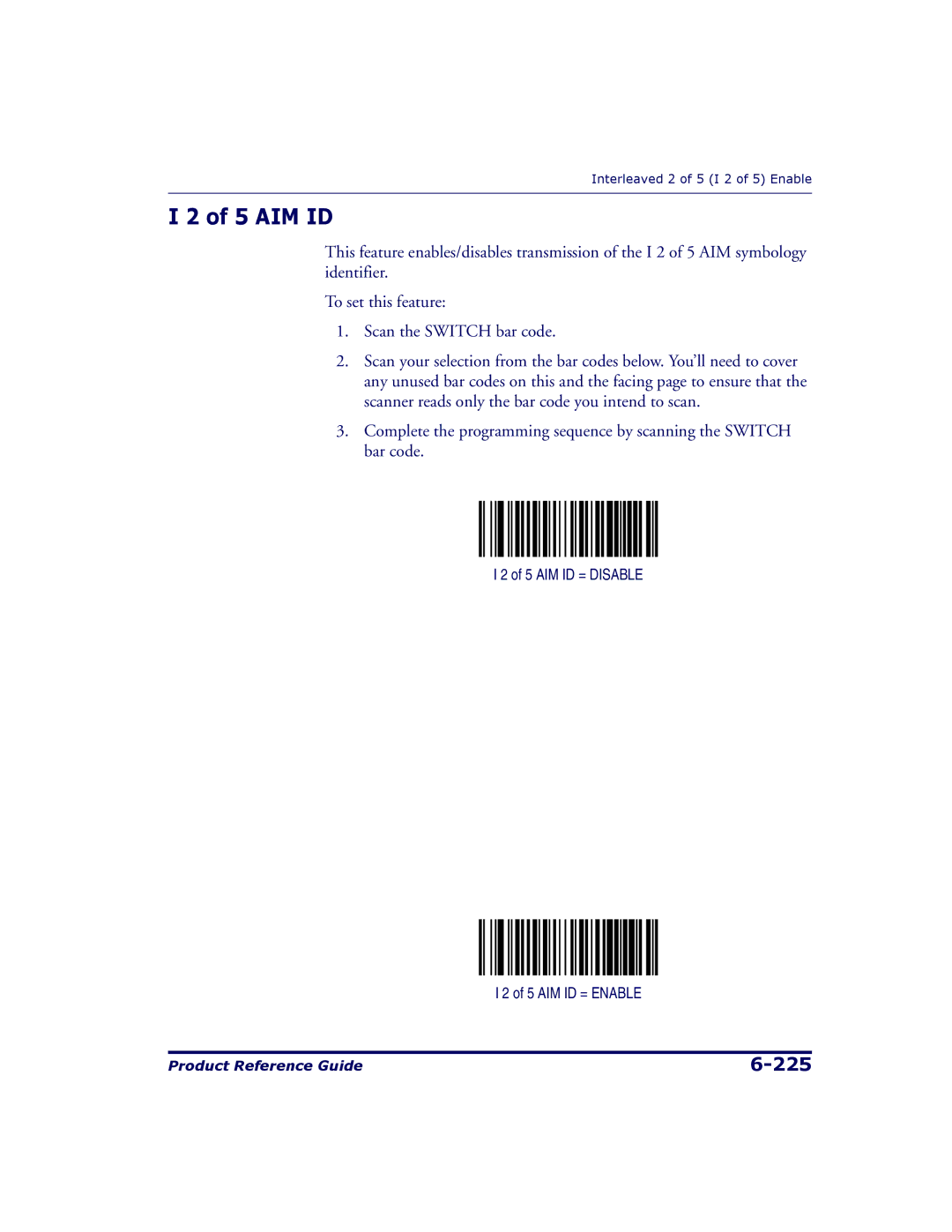 Datalogic Scanning 9500, 9504 manual Aim Id 