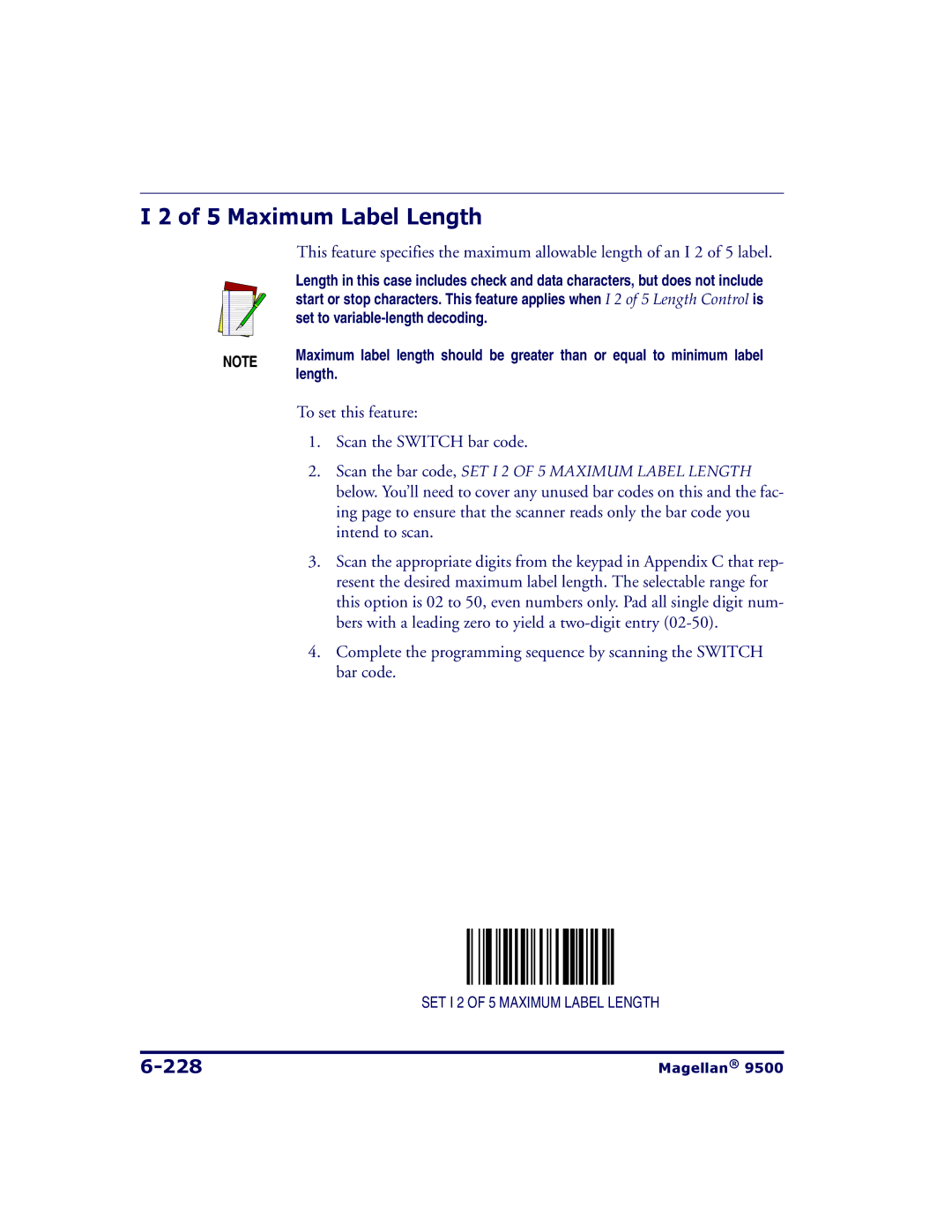 Datalogic Scanning 9504, 9500 manual Maximum Label Length, 228 