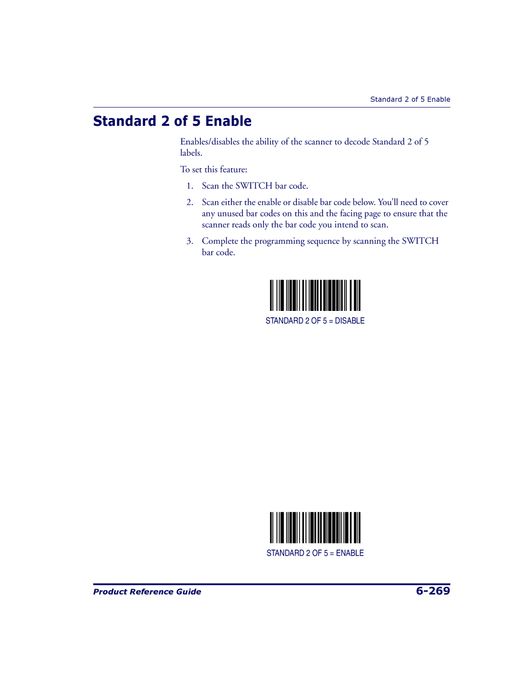 Datalogic Scanning 9500, 9504 manual Standard 2 of 5 Enable 