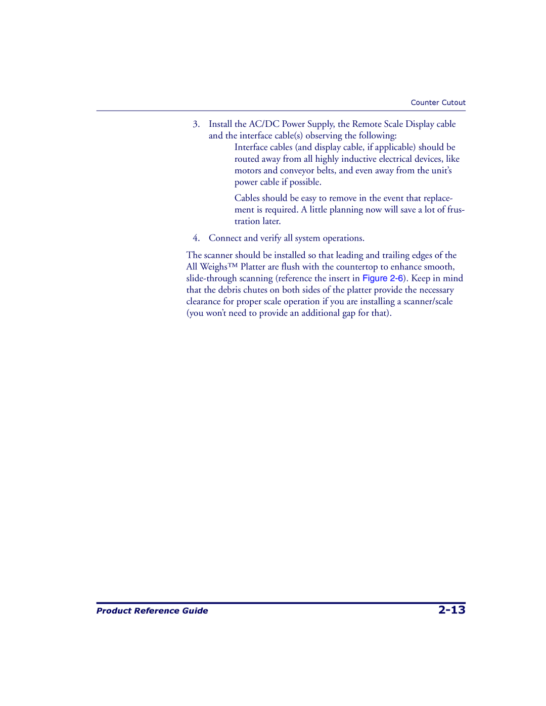 Datalogic Scanning 9500, 9504 manual Counter Cutout 