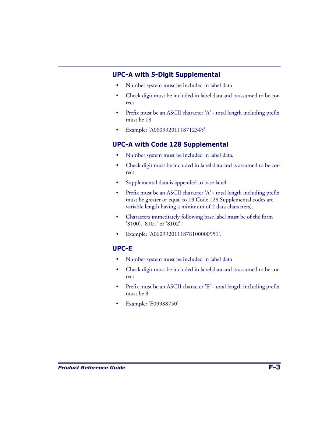 Datalogic Scanning 9500, 9504 manual UPC-A with 5-Digit Supplemental, UPC-A with Code 128 Supplemental 