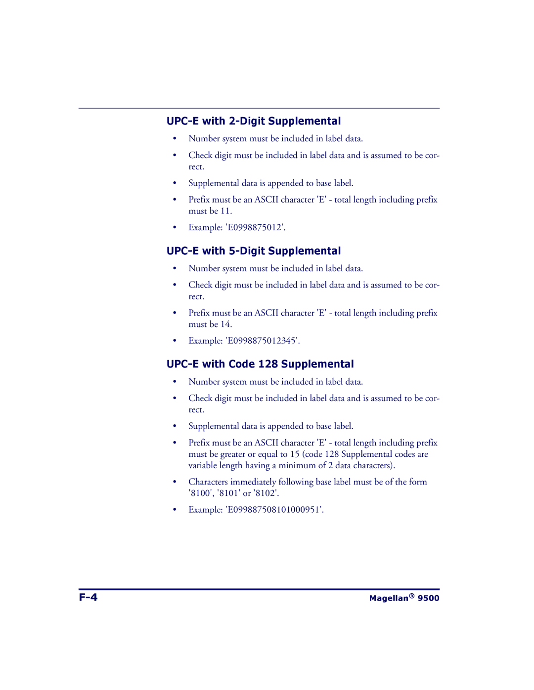 Datalogic Scanning 9504 UPC-E with 2-Digit Supplemental, UPC-E with 5-Digit Supplemental, UPC-E with Code 128 Supplemental 