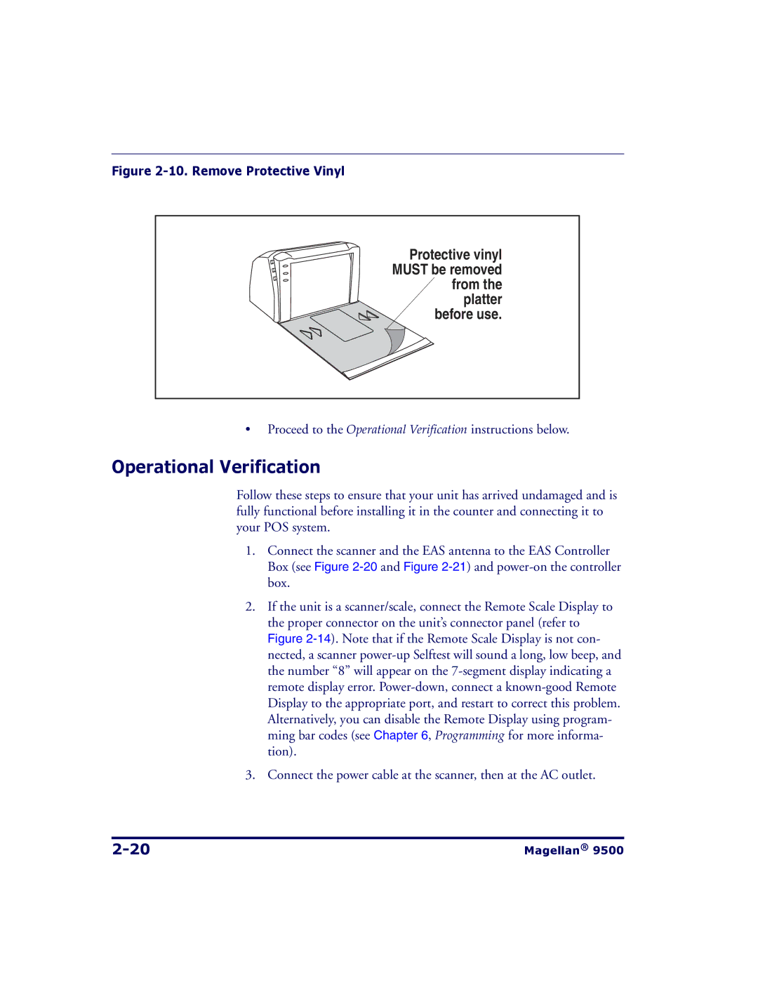 Datalogic Scanning 9504, 9500 manual Proceed to the Operational Verification instructions below 