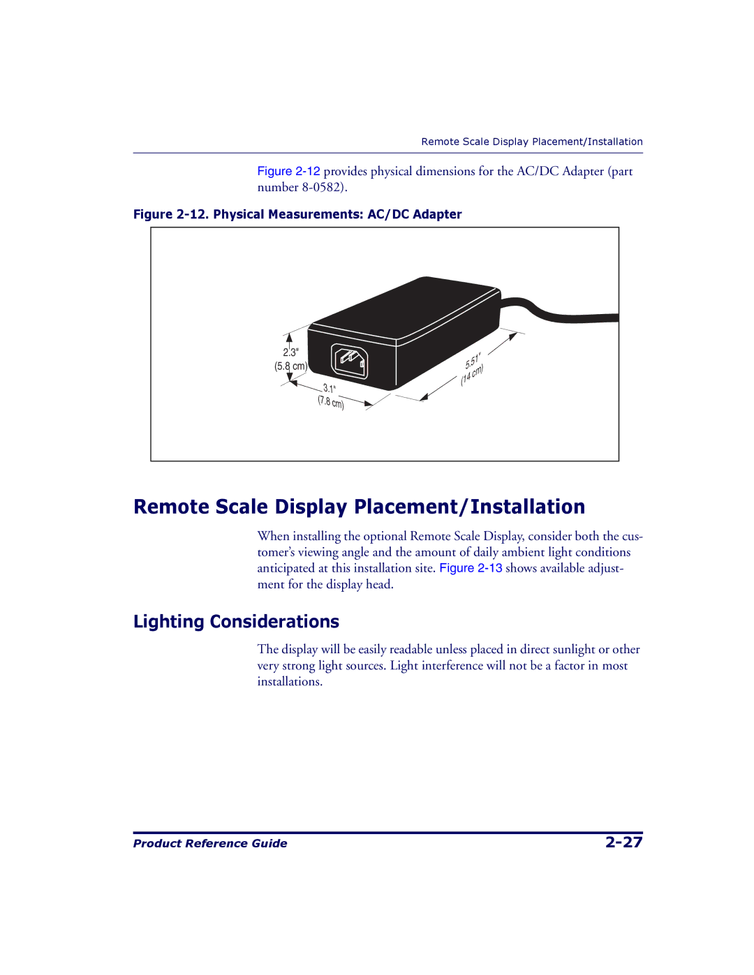 Datalogic Scanning 9500, 9504 manual Remote Scale Display Placement/Installation, Lighting Considerations 