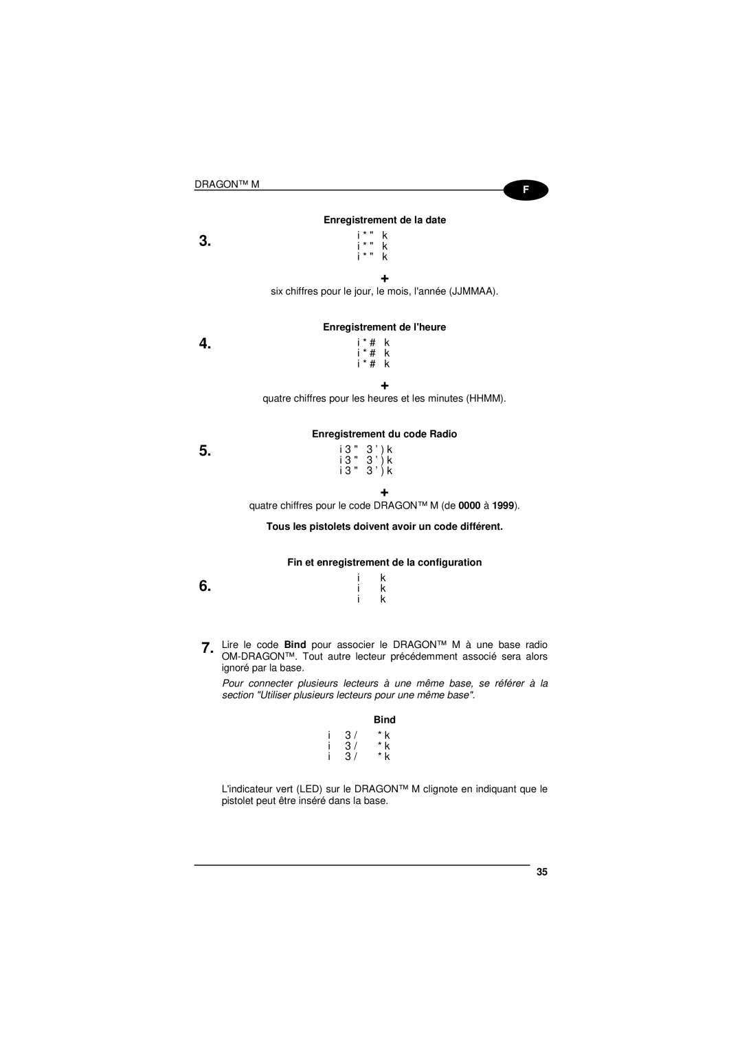 Datalogic Scanning D101 LR manual #k, I33k,  k, Bind 3/*k 