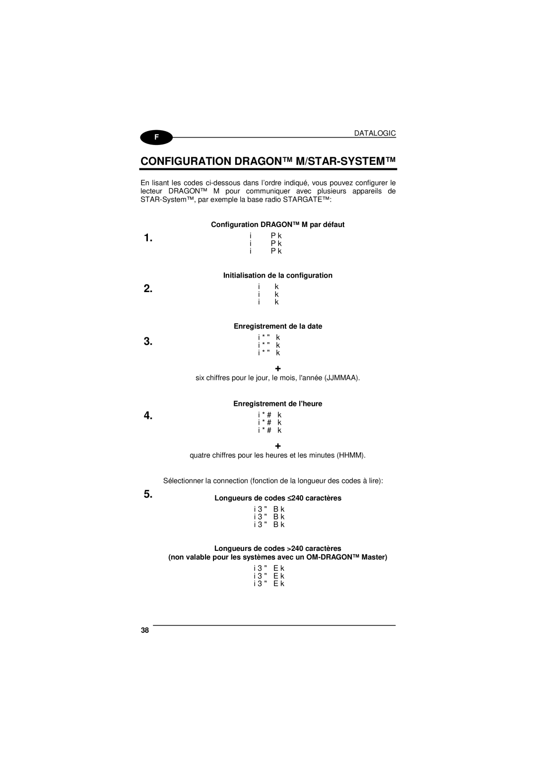 Datalogic Scanning D101 LR manual Configuration Dragon M/STAR-SYSTEM, #k 