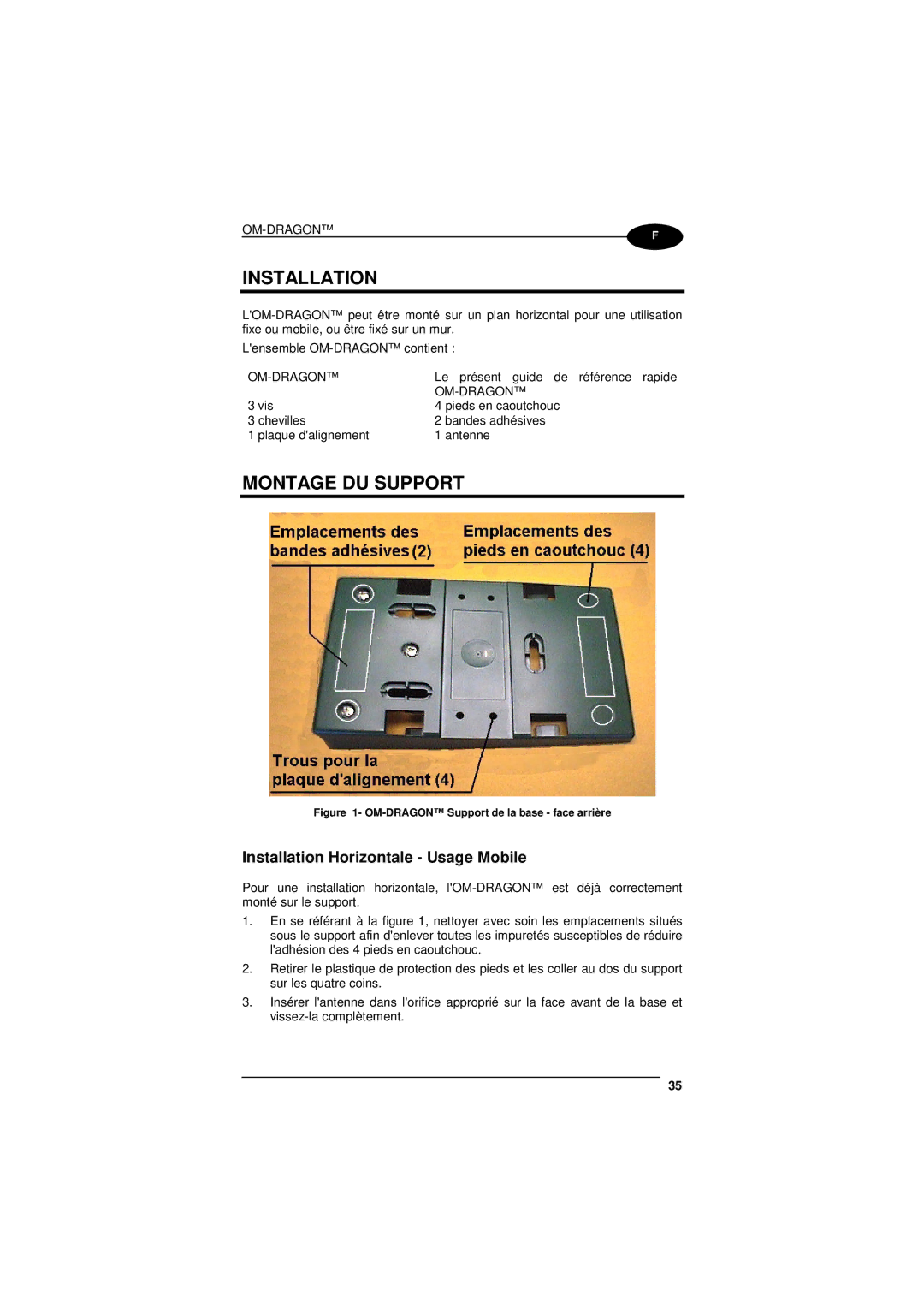 Datalogic Scanning D101 LR manual Installation, Montage DU Support 