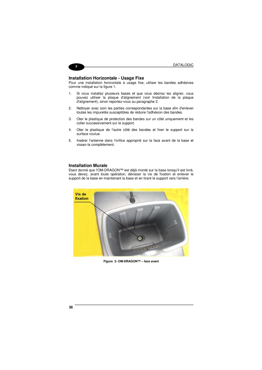 Datalogic Scanning D101 LR manual Installation Horizontale Usage Fixe 