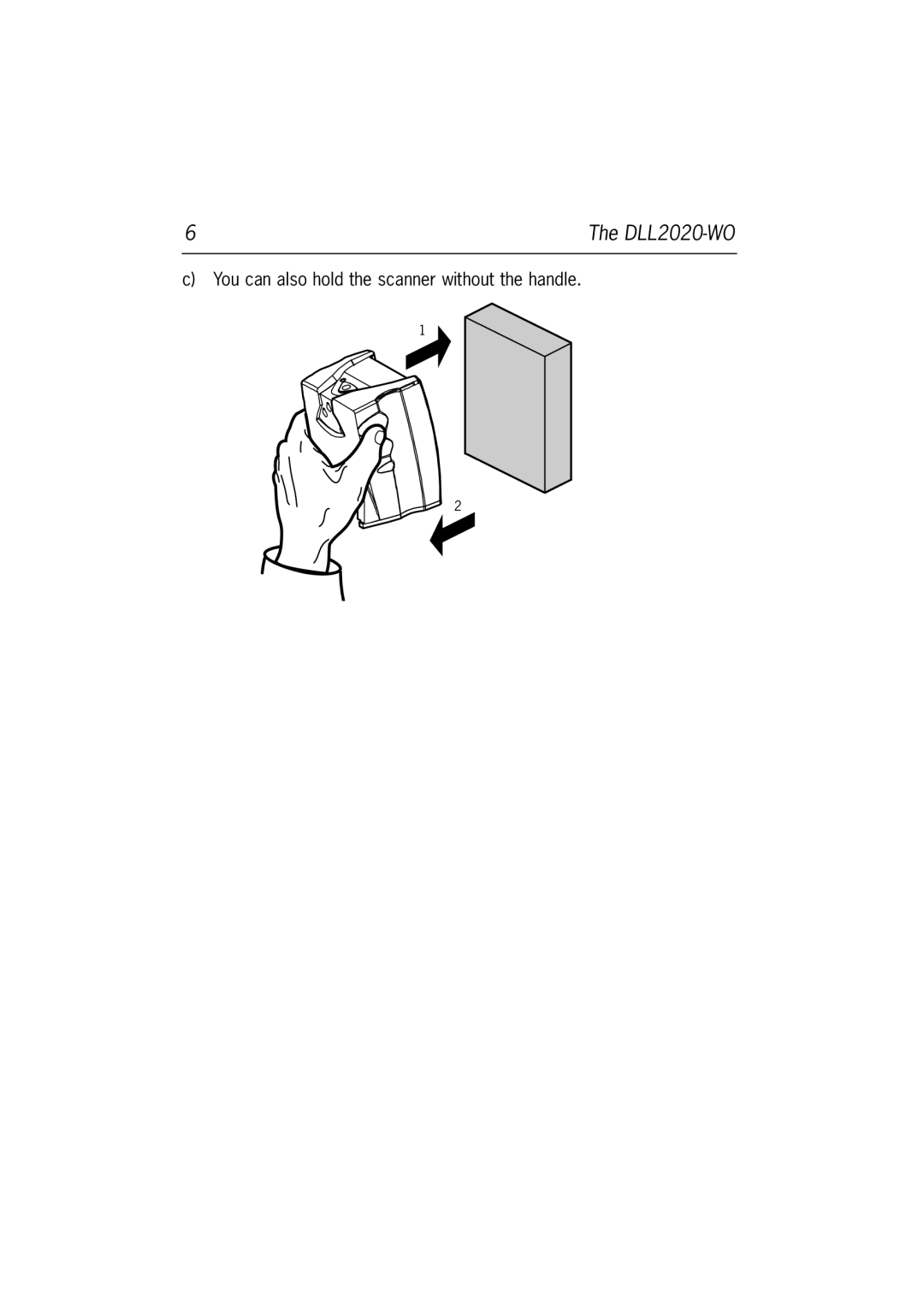 Datalogic Scanning DLL2020-WO manual You can also hold the scanner without the handle 