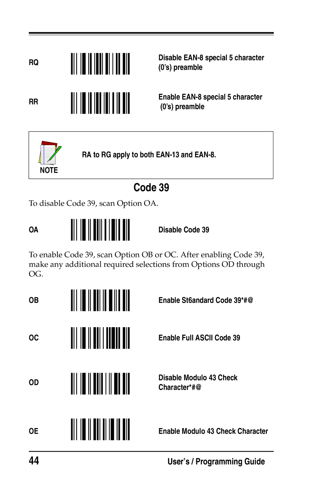 Datalogic Scanning DS2200 SH2348, DS1100 SH2347 manual Disable Code 