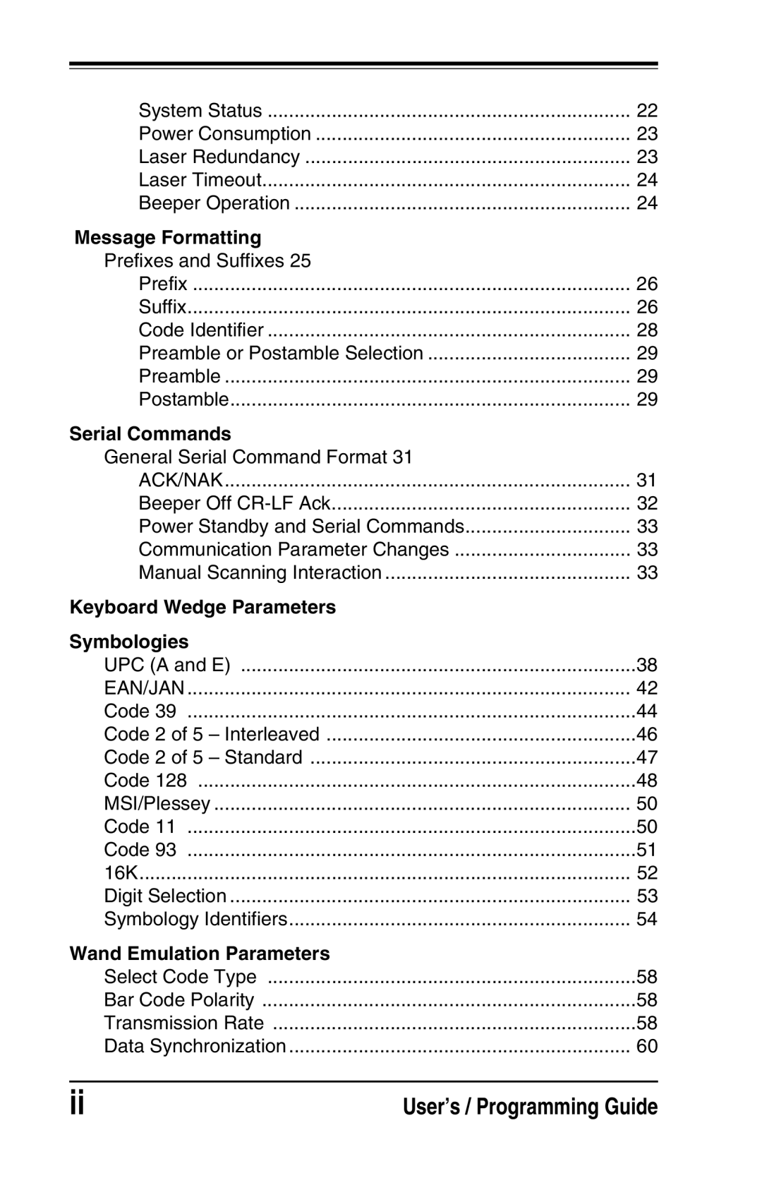 Datalogic Scanning DS2200 SH2348, DS1100 SH2347 Message Formatting, Serial Commands, Keyboard Wedge Parameters Symbologies 