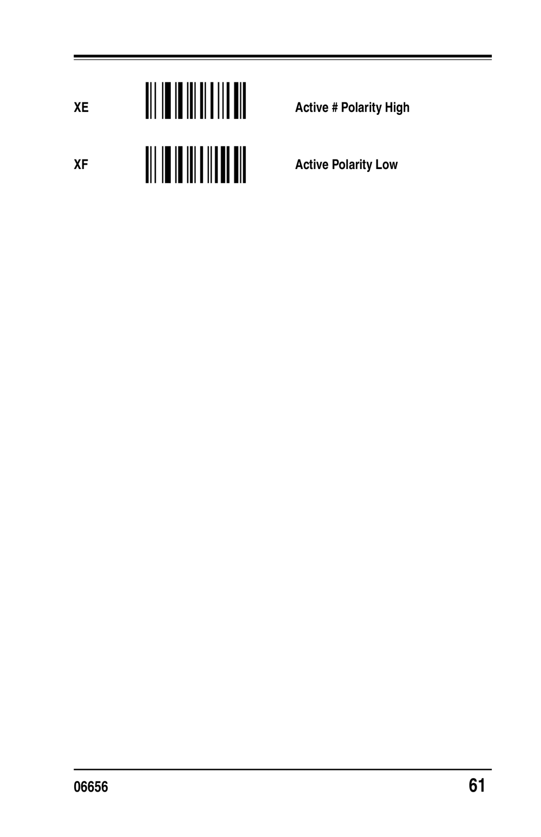 Datalogic Scanning DS1100 SH2347, DS2200 SH2348 manual Active # Polarity High Active Polarity Low 