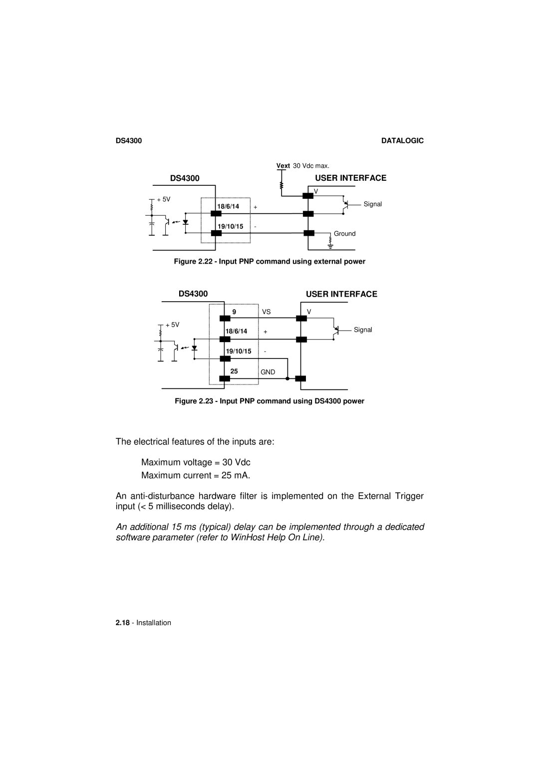 Datalogic Scanning DS4300 manual Input PNP command using external power 