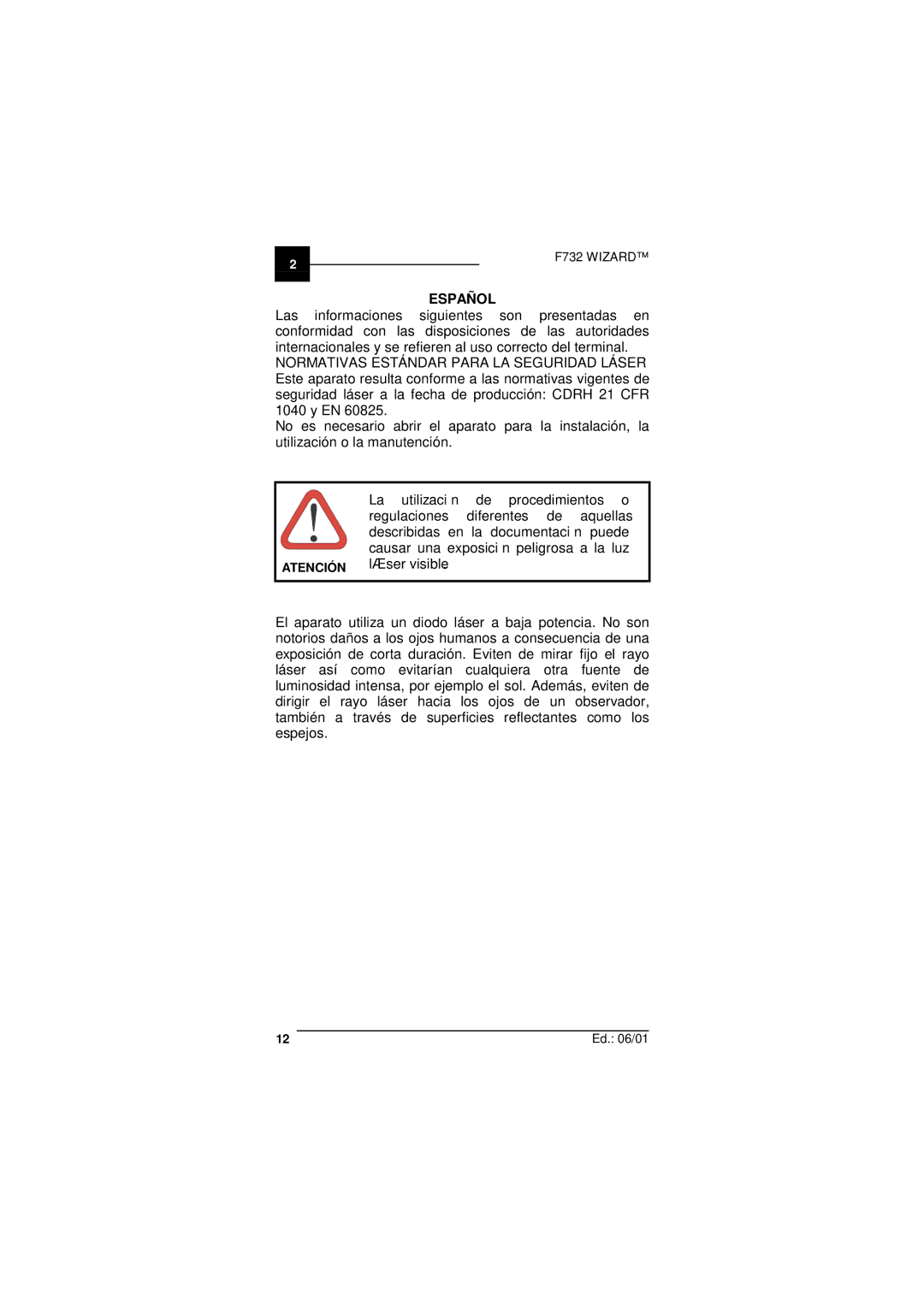 Datalogic Scanning F732 user manual Español 