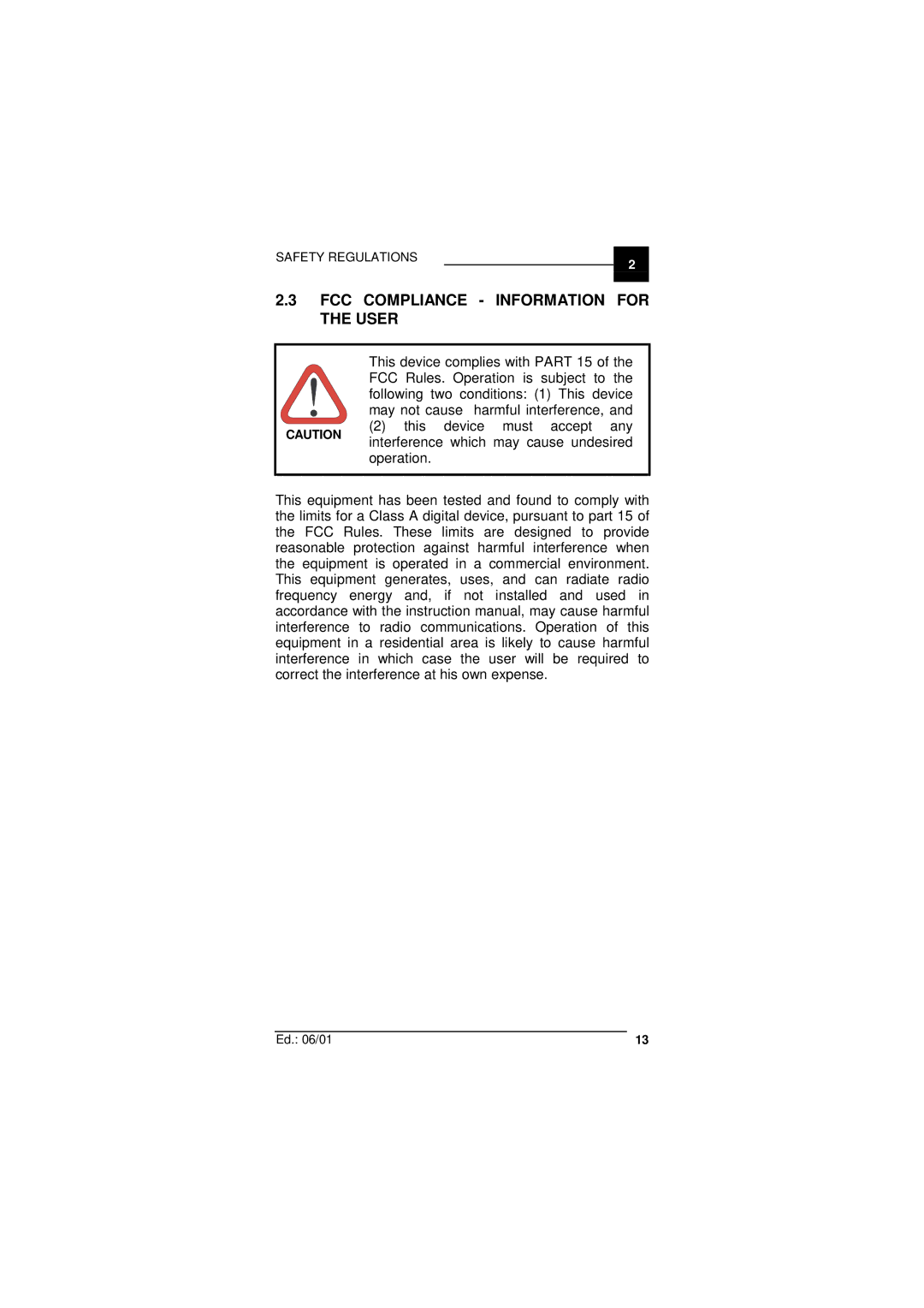 Datalogic Scanning F732 user manual FCC Compliance Information for the User 