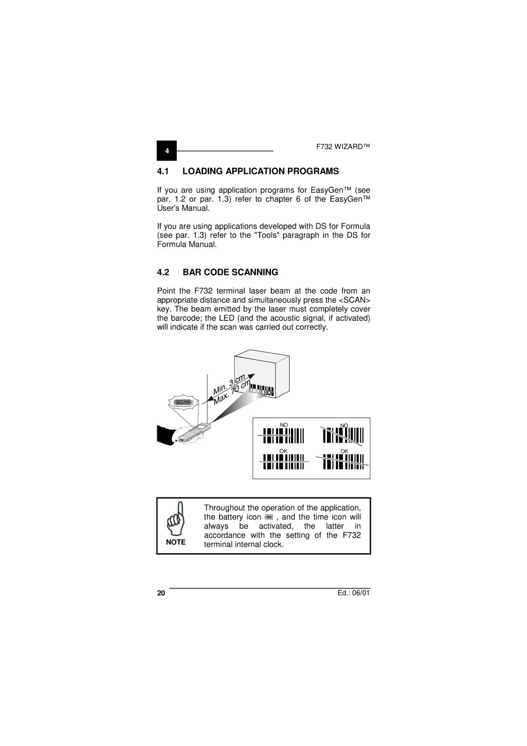 Datalogic Scanning F732 user manual Loading Application Programs, BAR Code Scanning 