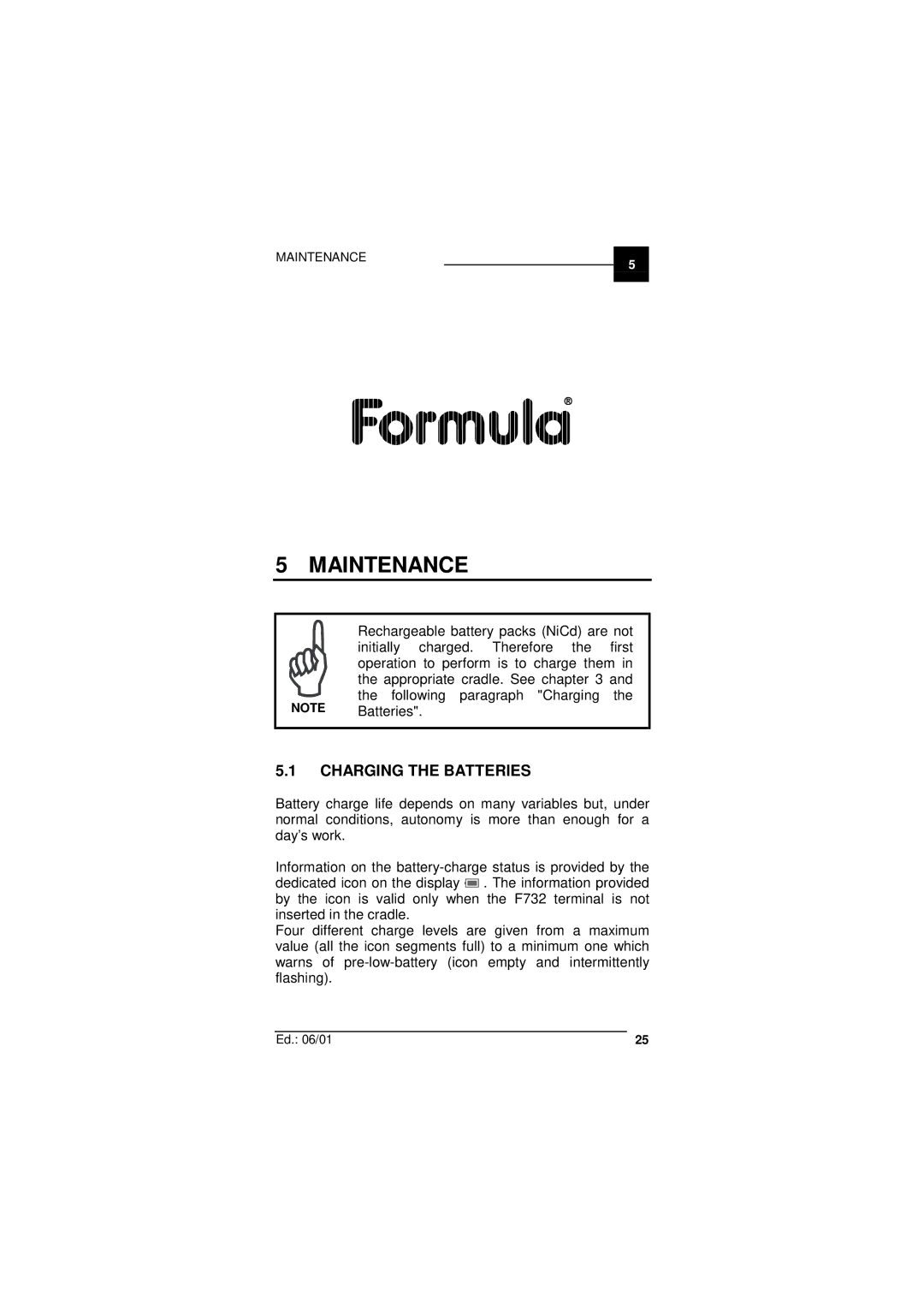 Datalogic Scanning F732 user manual Maintenance, Charging the Batteries 