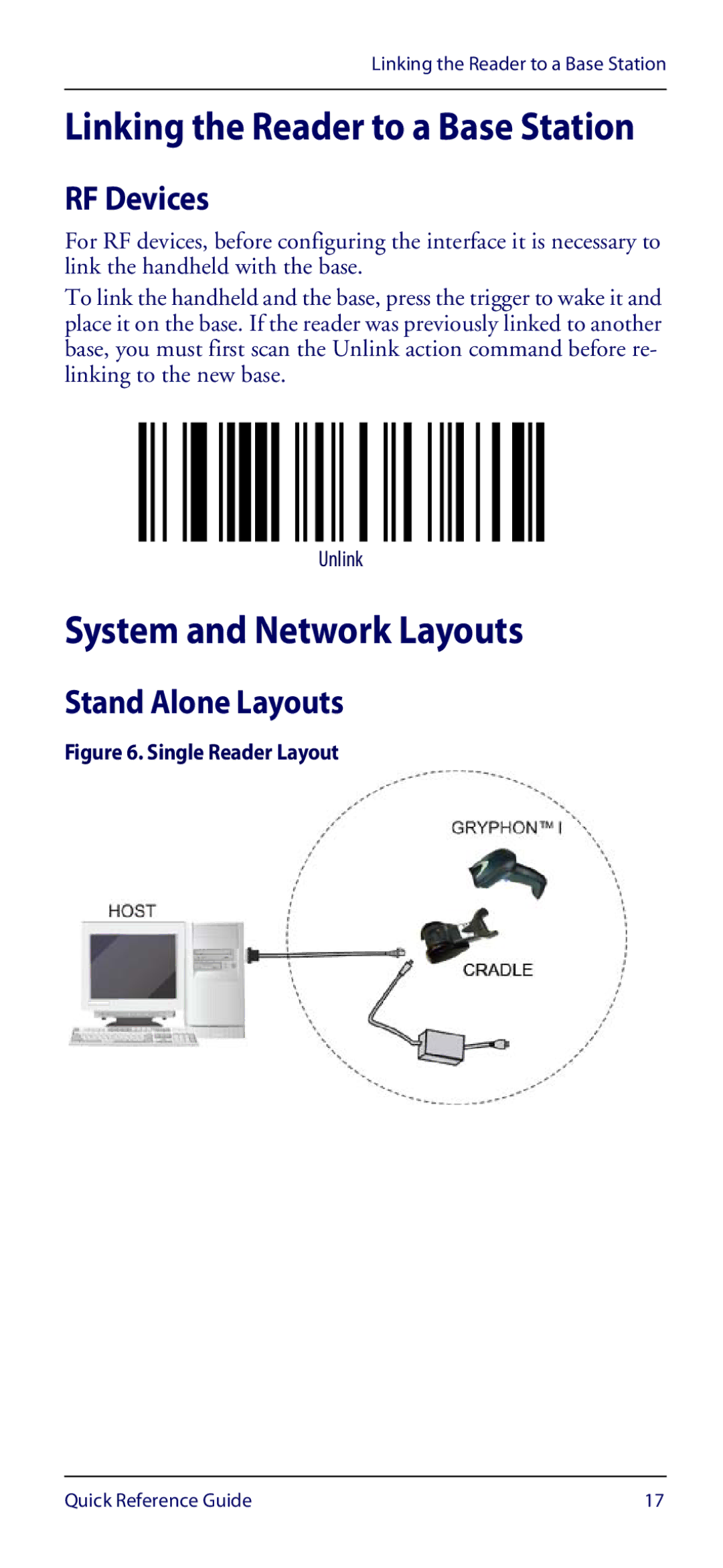 Datalogic Scanning GM4100 manual System and Network Layouts, RF Devices, Stand Alone Layouts 