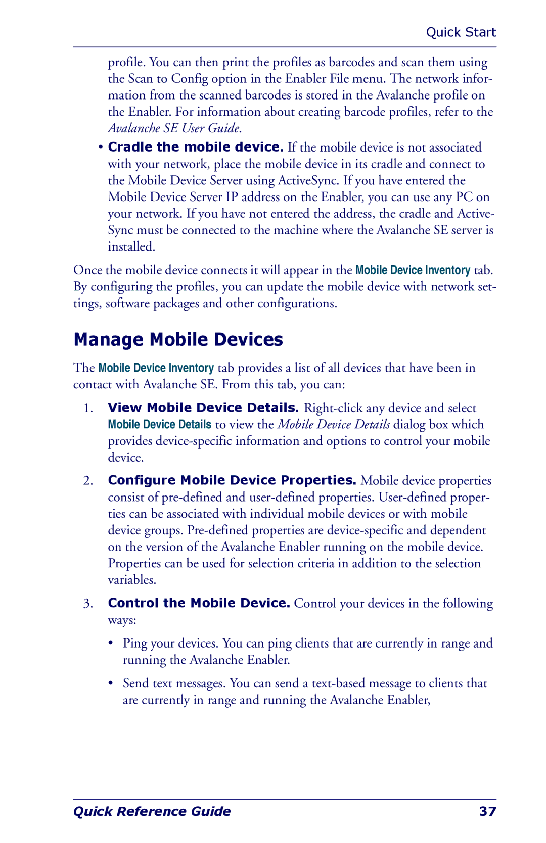 Datalogic Scanning Industrial PDA manual Manage Mobile Devices 