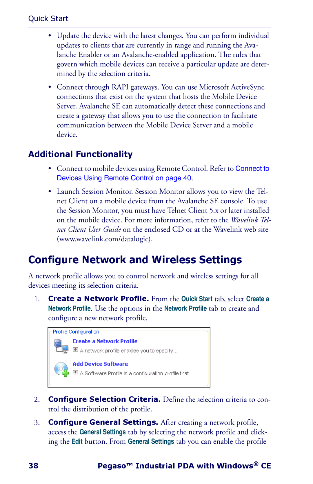 Datalogic Scanning Industrial PDA manual Configure Network and Wireless Settings, Additional Functionality 