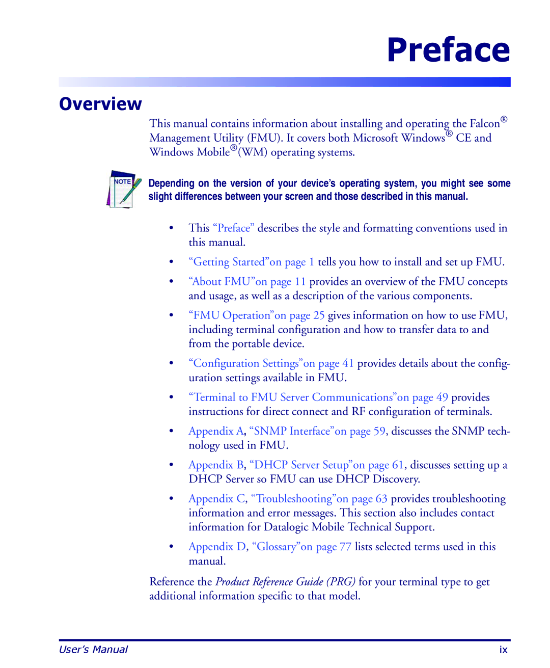 Datalogic Scanning PDA user manual Preface, Overview 