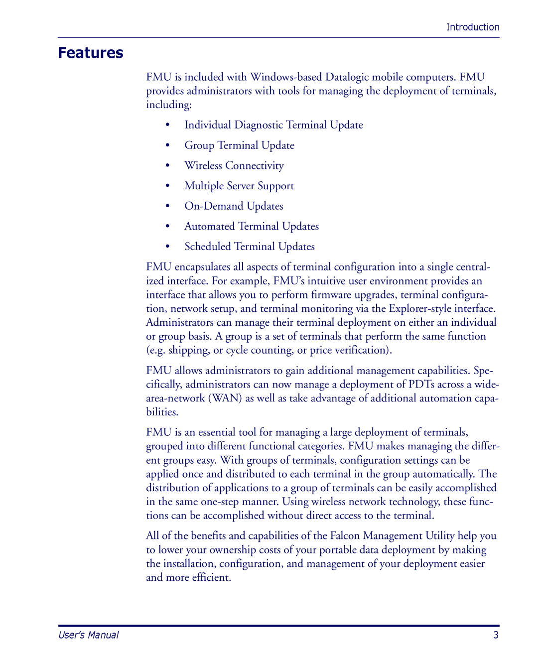 Datalogic Scanning PDA user manual Features 