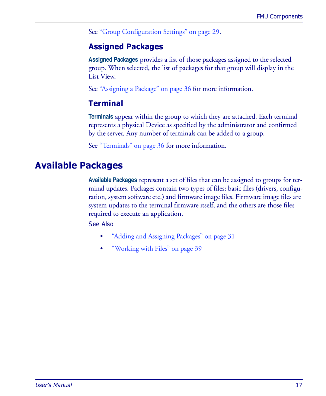 Datalogic Scanning PDA user manual Available Packages, Assigned Packages, Terminal 