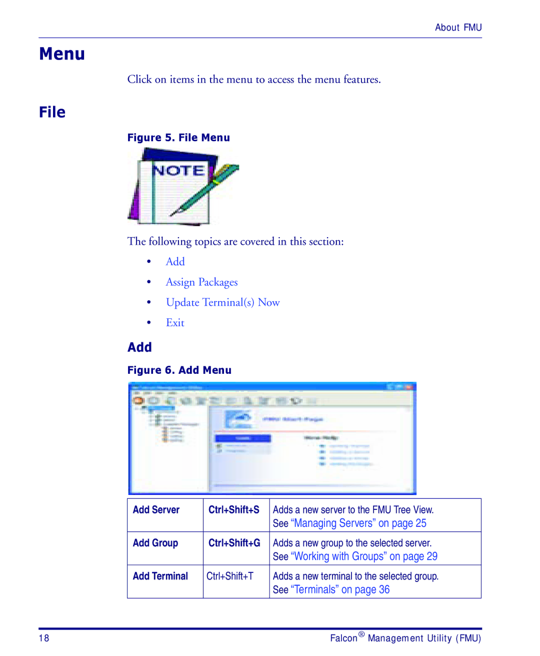 Datalogic Scanning PDA user manual Menu, File, Add 