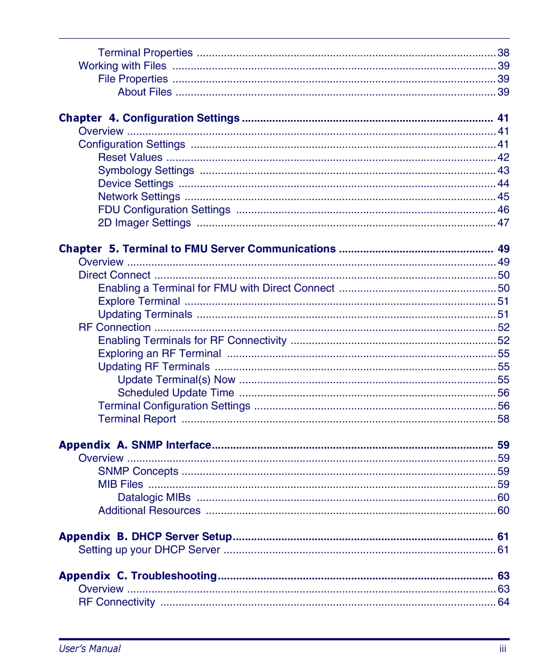 Datalogic Scanning PDA user manual Terminal Properties 