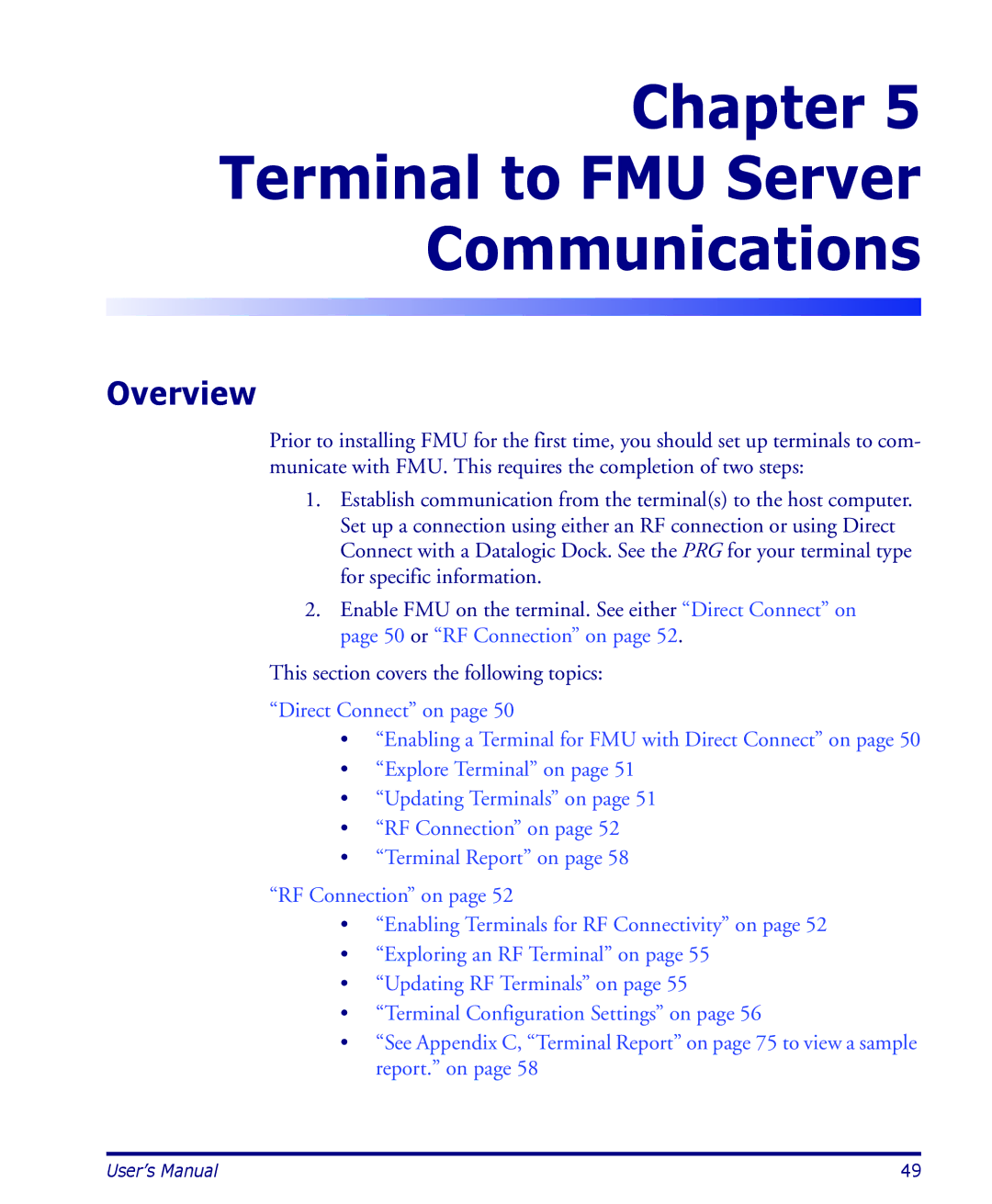 Datalogic Scanning PDA user manual Terminal to FMU Server Communications 