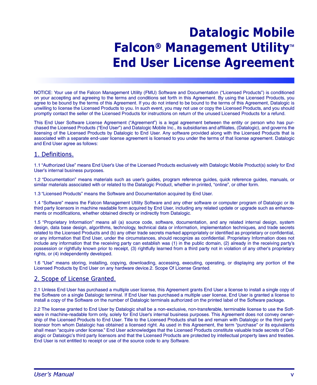 Datalogic Scanning PDA user manual Definitions 