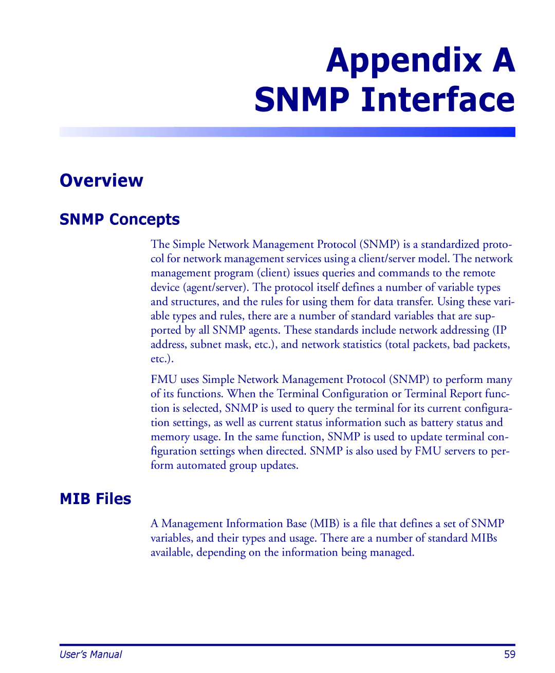 Datalogic Scanning PDA user manual Snmp Concepts, MIB Files 