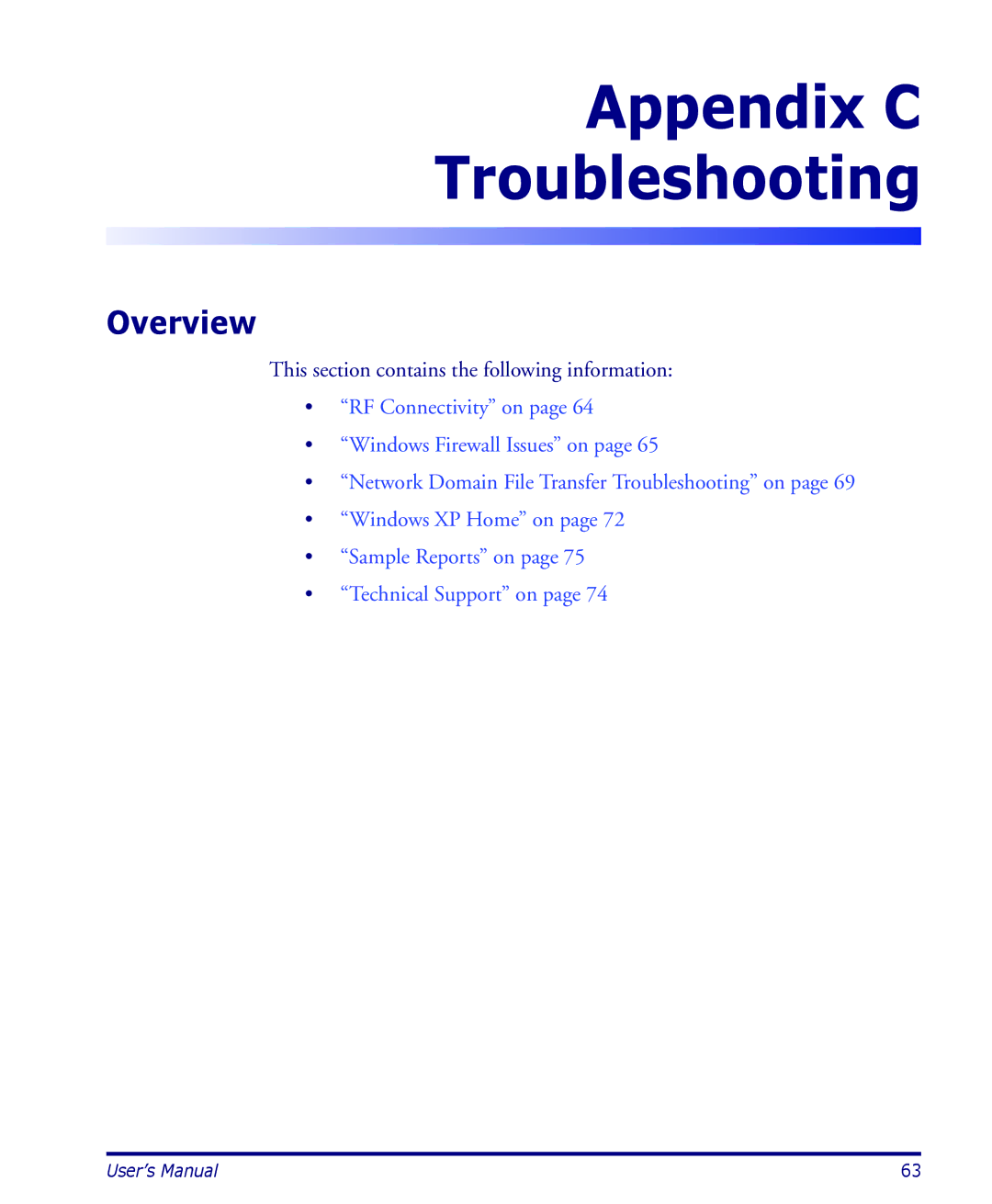 Datalogic Scanning PDA user manual Appendix C Troubleshooting 